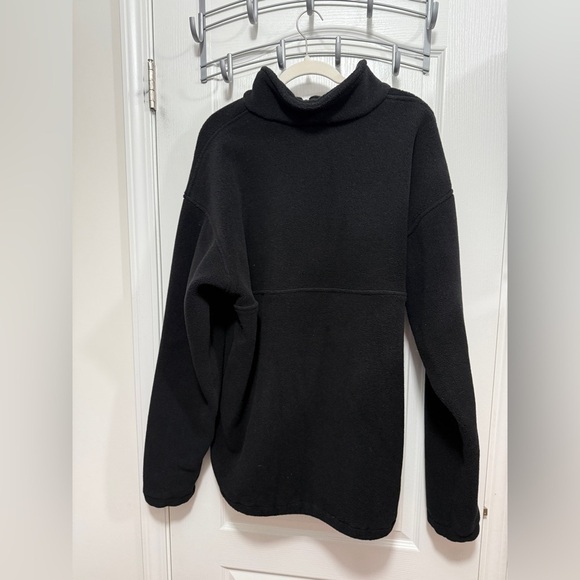 Vintage Mens XL Gander Mountain 1/4 Zip Black Fleece Pullover Sweatshirt Jacket - Picture 3 of 16